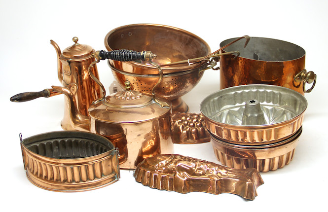 Bonhams : An assembled grouping of copper cookware 19th & 20th century