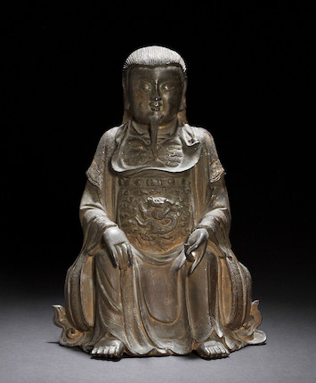 Bonhams : A bronze figure of Zhenwu 17th century