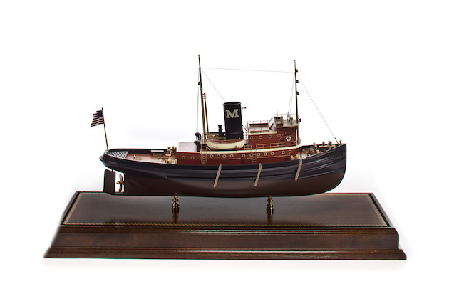 Bonhams : A Model Of The Tugboat Edmond J. Moran 20th Century 51 X 33 