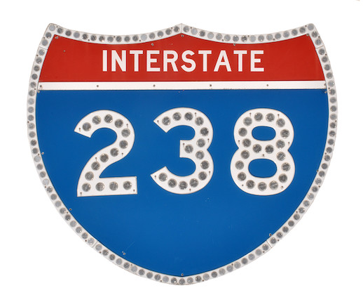 Bonhams : A large interstate 238 sign,