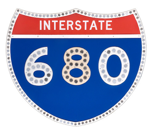 Bonhams : A large interstate 680 sign,