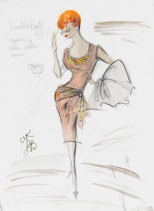 Bonhams : An Edith Head Studios Lucille Ball costume sketch from The ...