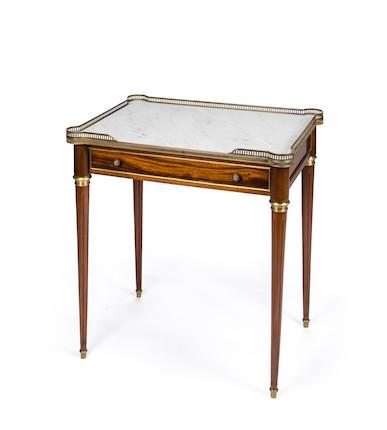 Bonhams : A Directoire style gilt brass mounted mahogany side table ...