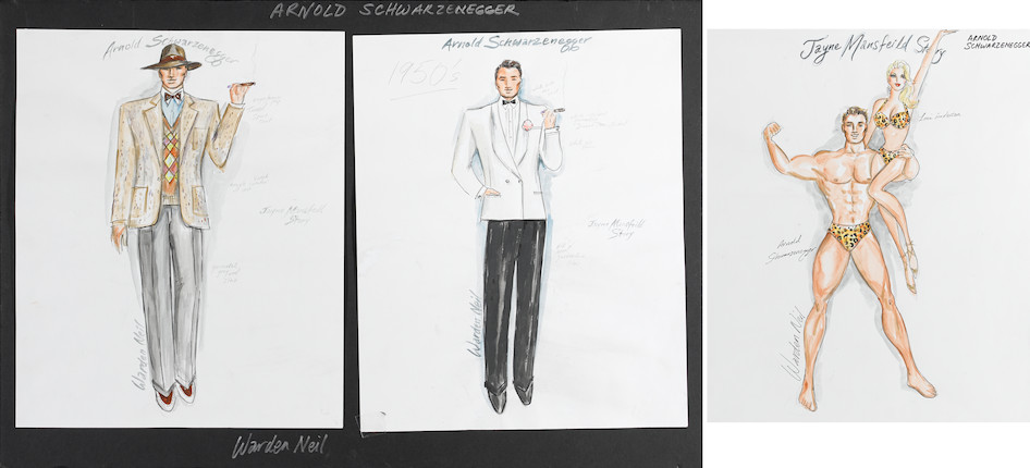 Bonhams : A group of three Warden Neil sketches of Arnold ...