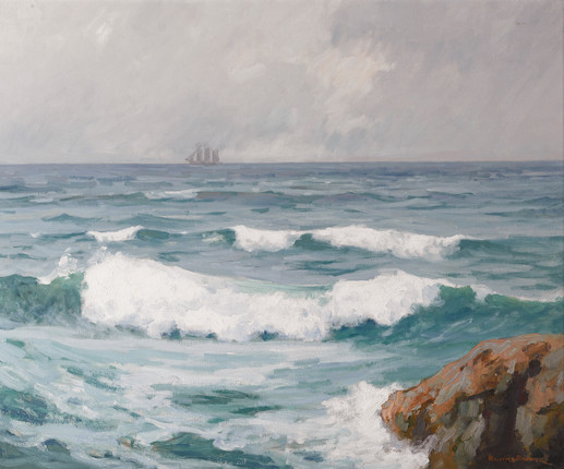 Bonhams : Maurice Braun (American, 1877-1941) Breaking waves (Sailing ...