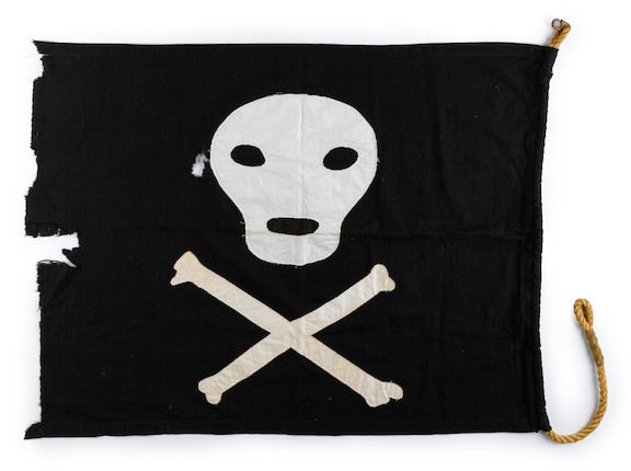 Bonhams : A Royal Navy submarine Jolly Roger flag circa 1943 31 x 42 in ...