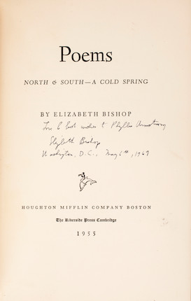 Bonhams : BISHOP, ELIZABETH. 1911-1979. Poems. North & South A Cold ...