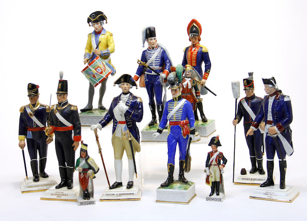 Bonhams : An assembled group of twelve ceramic model soldiers mid 20th ...