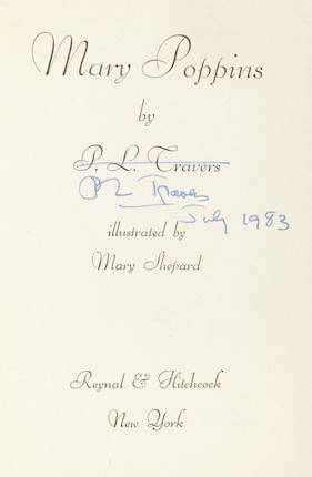 Bonhams : TRAVERS, PAMELA LYNDON. 1899-1996. Mary Poppins. New York ...