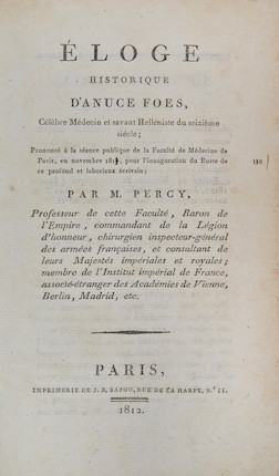 Bonhams : PERCY, PIERRE FRANÇOIS, BARON. 1754-1825. A collection of 7 ...