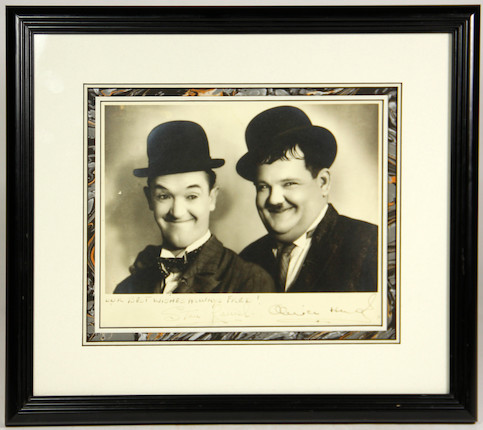 Bonhams : LAUREL, STAN & OLIVER HARDY Autographed Photograph Signed.