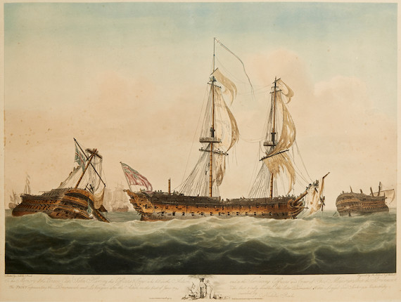Bonhams : A pair of prints relating to the Battle of Trafalgar and ...