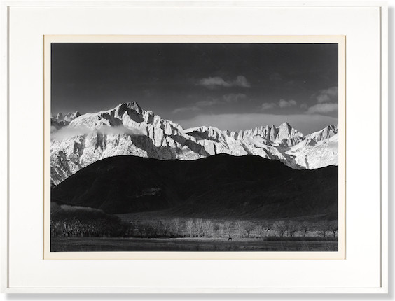 Bonhams : Ansel Adams (1902-1984); Winter Sunrise, Sierra Nevada from ...