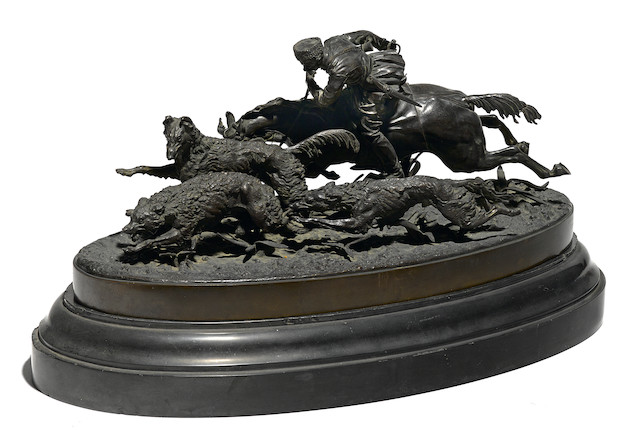 A Russian patinated bronze group Nicolai Ivanovich Lieberich (Russian, 1828-1883) Woerffel foundry, St. Petersburg late 19th century image 1