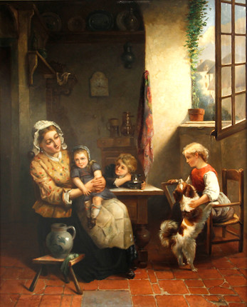 Bonhams : Henri Joseph Dillens (1812-1872) In the kitchen 26 x 20 1/2in