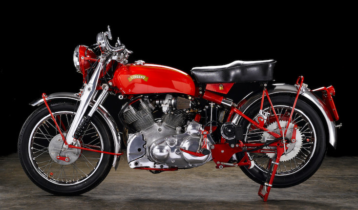 Rare 'one-of-one' Black Shadow variant in Chinese Red, confirmed by the Vincent Owner's Club,1951 Vincent Series C 'Red' White ShadowUpper and Rear Frame no. RC8047A Engine no. F10/1A/6147 image 11