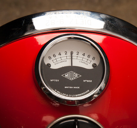 Rare 'one-of-one' Black Shadow variant in Chinese Red, confirmed by the Vincent Owner's Club,1951 Vincent Series C 'Red' White ShadowUpper and Rear Frame no. RC8047A Engine no. F10/1A/6147 image 14