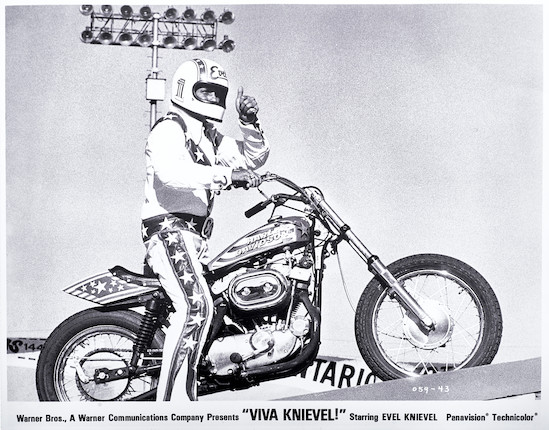 Film used, built by Bud Ekins for the movie 'Viva Knievel',1976 Harley-Davidson XL1000 Evel Knievel Custom image 5