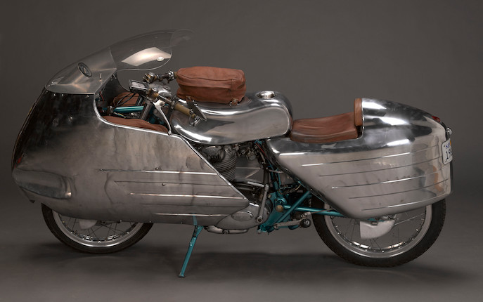 With Evan Wilcox hand-formed aluminum bodywork,1959 Ducati 175cc 'Dustbin' Special Frame no. CA967744 Engine no. 77126 image 1