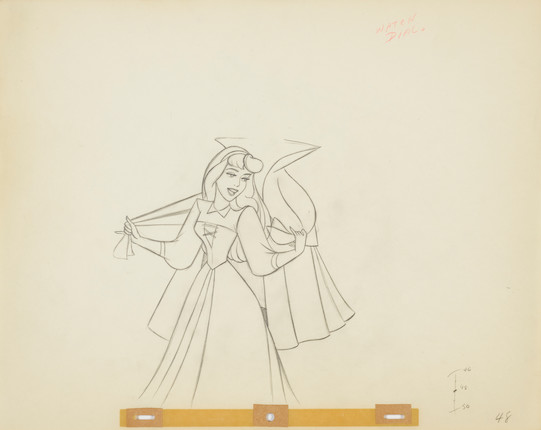 Bonhams : A collection of 13 animation drawings of Briar Rose and the ...