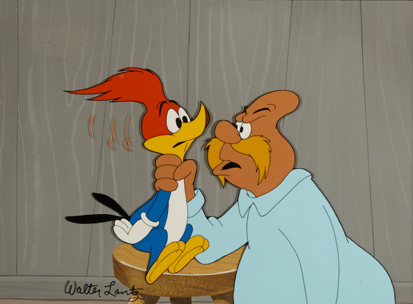 Bonhams : A celluloid of Woody Woodpecker and Walrus