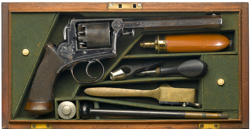 Bonhams : A cased Adams Model 1851 five-shot double action percussion ...