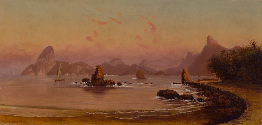 Bonhams Cyrenius Hall (18301904) Bay of Rio de Janeiro 15 1/8 x 30 1