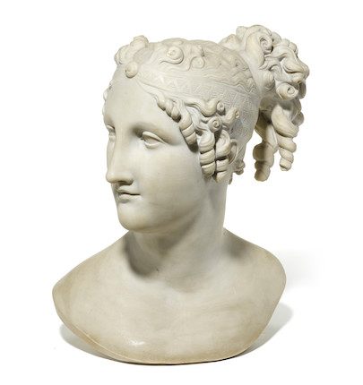 Bonhams : An Italian carved marble bust of Paolina Bonaparte Borghese ...