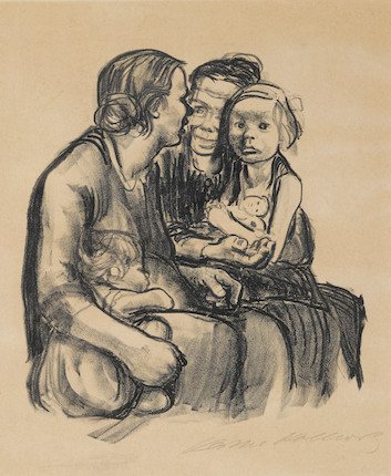 Bonhams : Käthe Kollwitz (1867-1945); Zwei Schwatzende, Frauen mit zwei ...