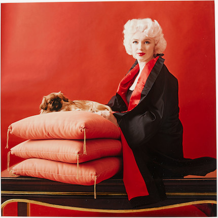 Bonhams : Milton H. Greene (1922-1985); Marilyn Monroe With Pekingese Dog;