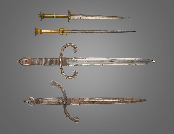 Bonhams : A lot of two bronze-hilted daggers in 16th century style