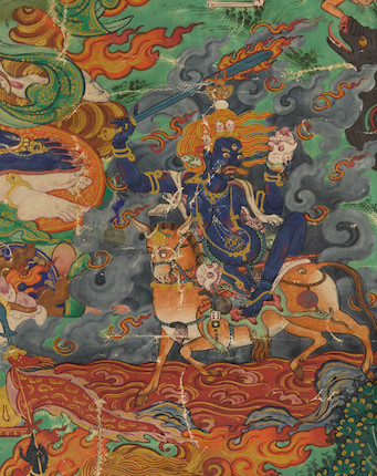 Bonhams : A THANGKA OF SHADBHUJA MAHAKALA CENTRAL TIBET, TASHI LHUNPO ...