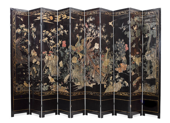 Bonhams : An impressive Chinese coromandel lacquer ten panel floor ...