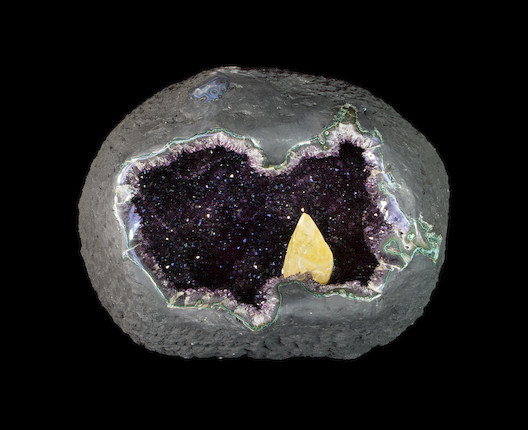 Superb Gem Amethyst Cave with Calcite Crystal image 1