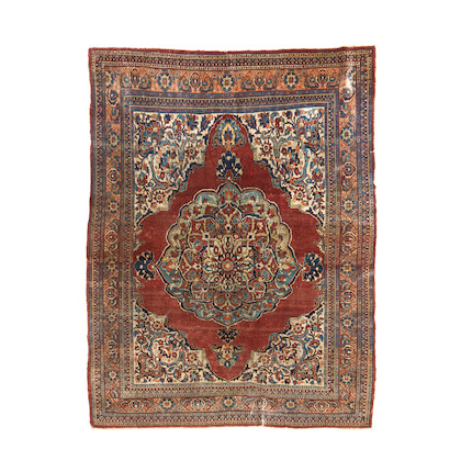 Bonhams : A Tabriz Silk Rug dimensions approximately 5ft 8 1/2in x 4 ft ...