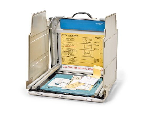 Bonhams : THE HANGING CHAD FLORIDA, 2000. Florida voting machine, in ...