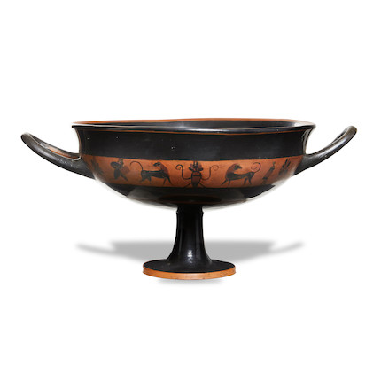 Bonhams : A GREEK ATTIC STYLE RED FIGURE KYLIX 19th century