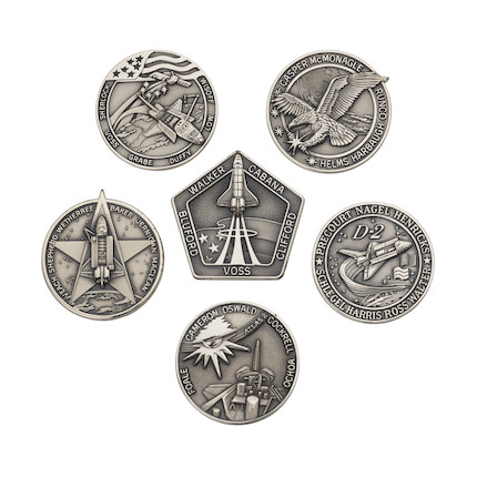 Bonhams : SPACE SHUTTLE ROBBINS SILVER MEDALLION GROUP STS 52, 53, 54 ...