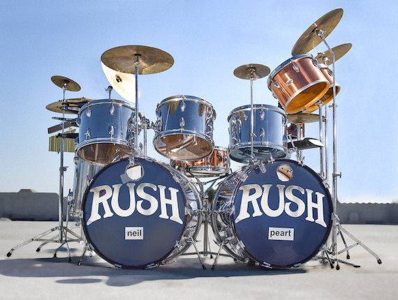 NEIL PEART'S CHROME SLINGERLAND DRUM KIT USED WITH RUSH FROM 1974-1977. image 1