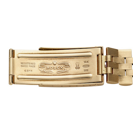 ROLEX. AN EXCEPTIONAL AND RARE 14K GOLD MANUAL WIND CHRONOGRAPH BRACELET WATCH Cosmograph, Ref 6263/5, c.1977 image 14