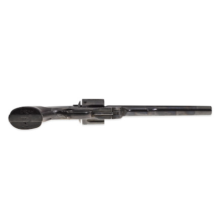 SMITH & WESSON SCHOFIELD REVOLVER ATTRIBUTED TO JESSE JAMES. Serial no. 2921, circa 1875, .38 caliber 7 inch barrel with fluted sighting channel German silver sight. image 4