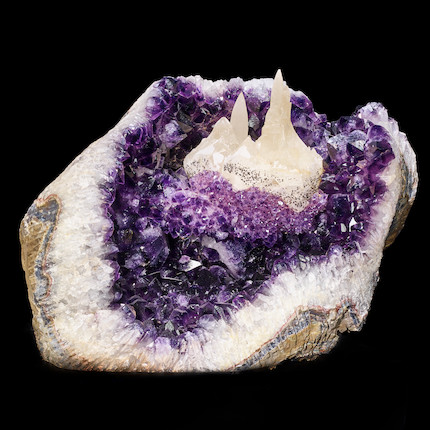 Museum-sized, Spectacular Calcite on Amethyst--The Cathedral image 6