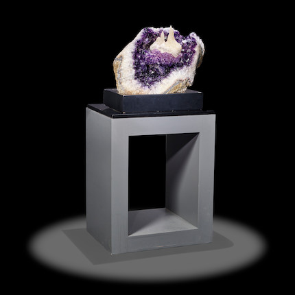 Museum-sized, Spectacular Calcite on Amethyst--The Cathedral image 1