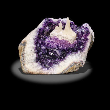 Museum-sized, Spectacular Calcite on Amethyst--The Cathedral image 3