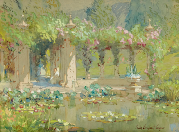 Bonhams : Colin Campbell Cooper (1856-1937) Trellis at Encanto 11 x 15 ...