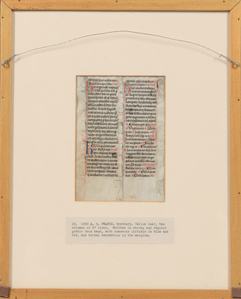 Bonhams Skinner : Three medieval manuscript leaves