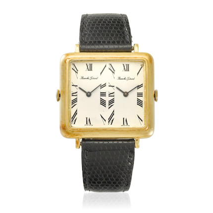 Bonhams : BUECHE GIROD. AN 18K GOLD MANUAL WIND DUAL-TIME WRISTWATCHRef ...