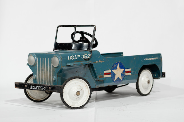 Vintage Hamilton 'USAF Jeep' Pedal Car with Trailer image 1