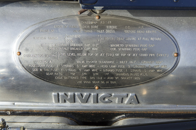 C 1936 Invicta 4½-Liter S-Type 'Low-Chassis' Continuation Tourer  Chassis no. S314B image 29