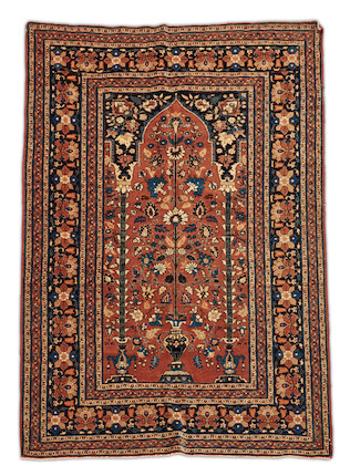 Haji Jalili Tabriz Prayer Rug Iran 4 ft. 2 in. x 6 ft. 2 in. image 1